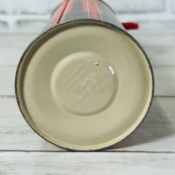 Vintage, Mid Century King Seeley 24F 722 Red Vacuum Thermos 32oz Red Plaid Metal - Picture 4 of 4